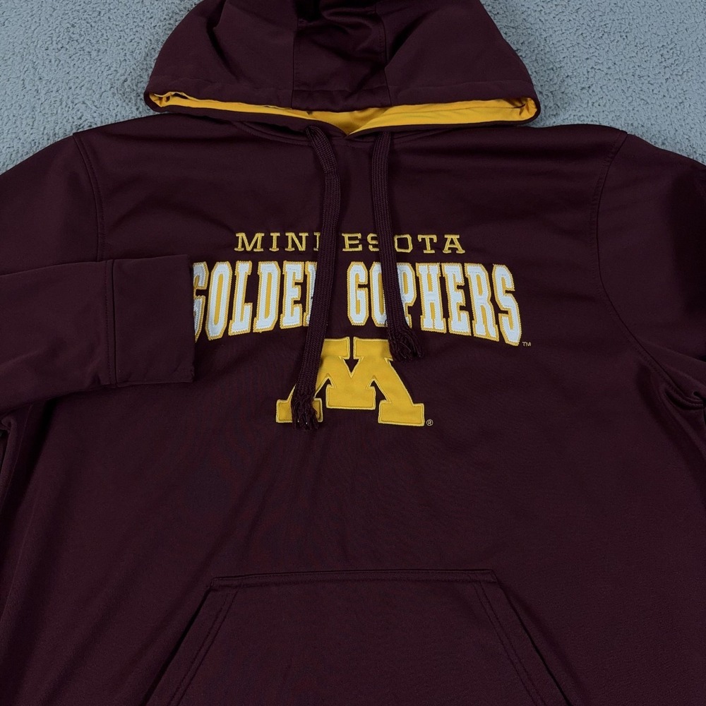 Minnesota Golden Gophers Hoodie Mens 2XL Maroon Fleece Sweatshirt Embroider Y2K